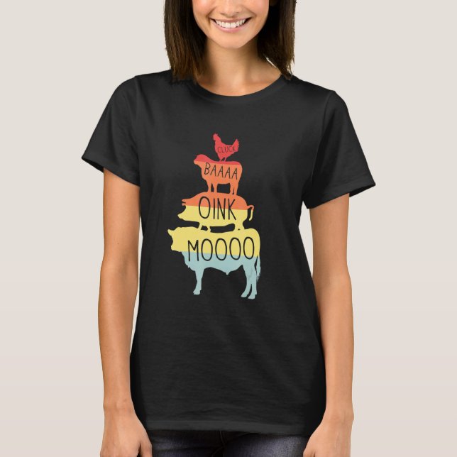 Farmer Animals Pyramid Farm Country Girl Farming C T-Shirt (Front)