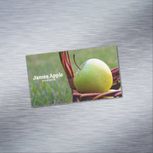 Farmer, apples Magnetic business card