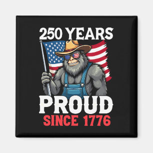 Farmer Bigfoot And Flag 250 Years 1776-2026 250th Magnet