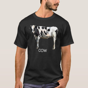 Farmer Black White Cow Farm Animal T-Shirt
