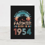 Farmer born 1954 70th Birthday Farming Gift Retro Card<br><div class="desc">Never underestimate a Farmer born in 1954. Ideal 70th Birthday Gift for a 70 years old chicken or cow farming or agriculture enthusiast. Retro present for Men,  Women,  your dad on Father's Day.</div>