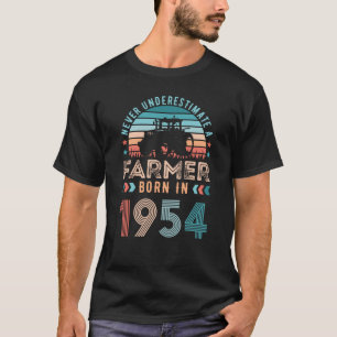 Farmer born 1954 70th Birthday Farming Gift Retro T-Shirt