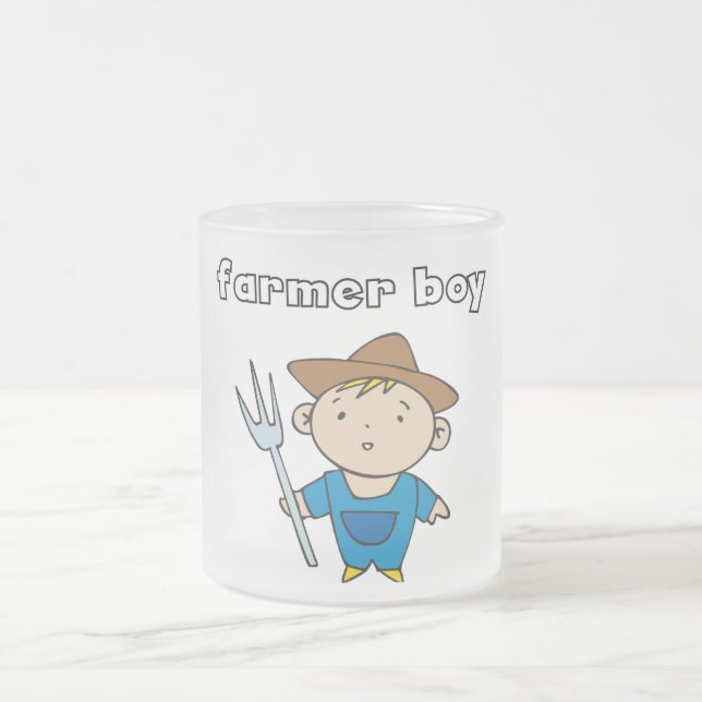 Farmer Boy Tshirts and Gifts Frosted Glass Coffee Mug (Center)