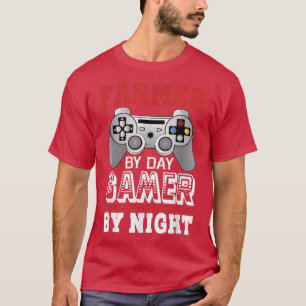 Farmer By Day Gamer By Night Love Game T-Shirt