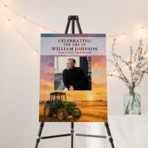 Farmer Celebration of Life Photo Welcome Sign