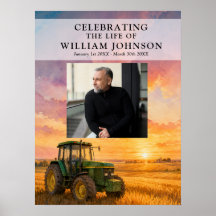 Farmer Celebration of Life Photo Welcome Sign