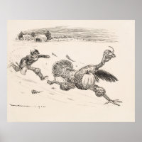 Farmer Chasing Turkey - William Walker
