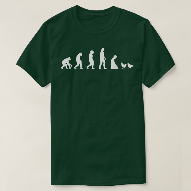 Farmer Chicken Evolution  Farmer Rooster Hen Chick T-Shirt (Design Front)