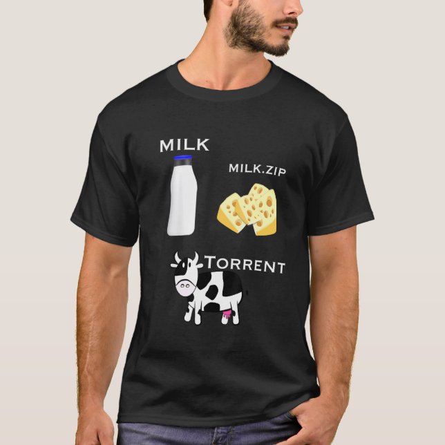 Farmer Computer Science Student Admin Cow Cheese M T-Shirt (Front)