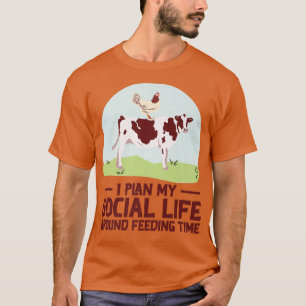 Farmer Cow Chicken Agriculture Rancher Farming T-Shirt