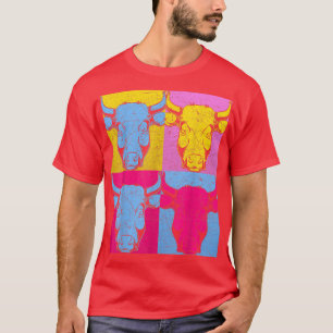 Farmer Cow Lover Farm Animal Lover Farming Pop Art T-Shirt