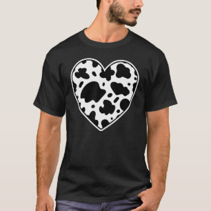 Farmer Cowhide Heart Black And White Cow T-Shirt