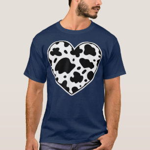 Farmer cows Skin print black and white Heart Cow T-Shirt