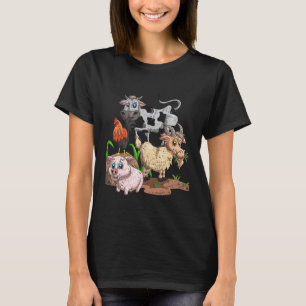 Farmer Cute Kids Pig Goat Chicken Cow Squad Farm A T-Shirt