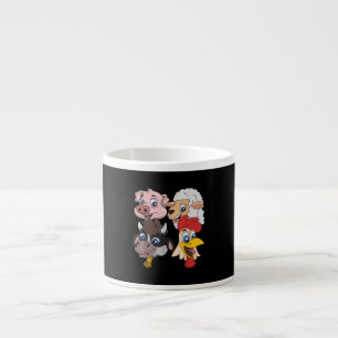 Farmer Cute Pig Sheep Cow Chicken Gift Espresso Cup