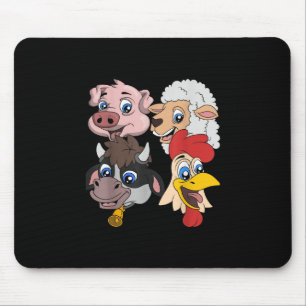Farmer Cute Pig Sheep Cow Chicken Gift Mouse Mat