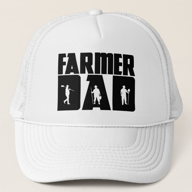Farmer Dad - Farming Father's Day  Trucker Hat (Front)