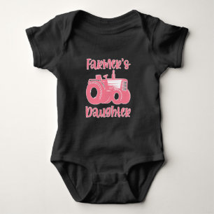 Farmer Daughter Tractor Farm Girl Farming Baby Bodysuit