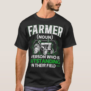 Farmer Definition Funny Tractor Rider Farming Dad T-Shirt