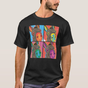 Farmer Donkey Farm Animal Pop Art Donkey T-Shirt