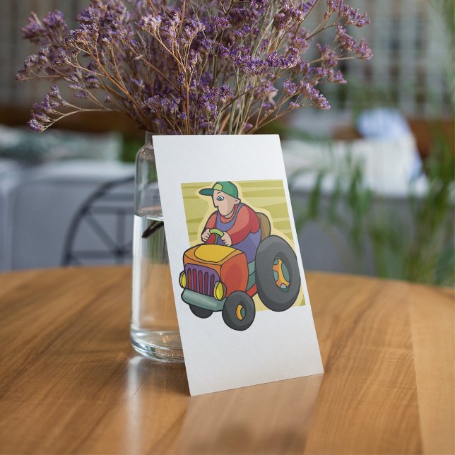 Farmer Driving Tractor Farm Vehicle Invitation (Creator Uploaded)