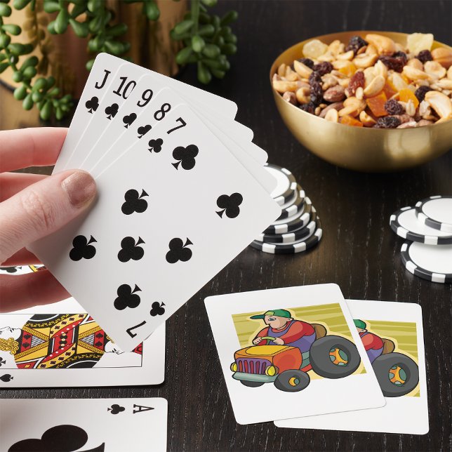 Farmer Driving Tractor Farm Vehicle Playing Cards (Creator Uploaded)