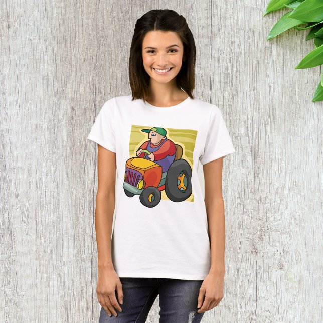 Farmer Driving Tractor Farm Vehicle T-Shirt (Creator Uploaded)
