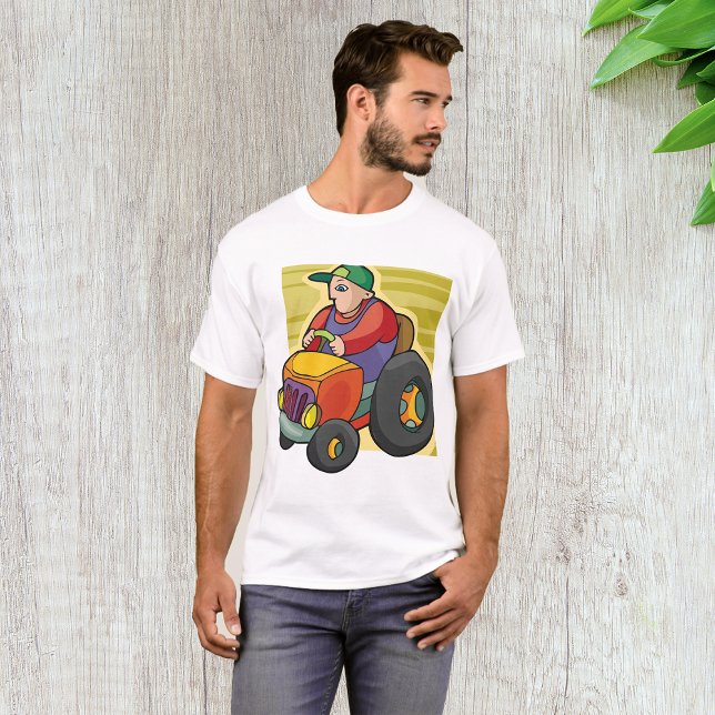 Farmer Driving Tractor Farm Vehicle T-Shirt (Creator Uploaded)