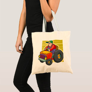 Farmer Driving Tractor Farm Vehicle Tote Bag