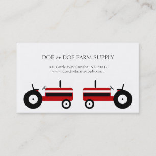Farmer Farm Supply Agriculture Red Tractor Business Card