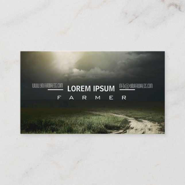 Farmer Field Meadow Agriculture Business Card (Front)