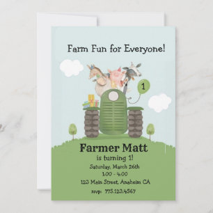 Farmer Fun for Everyone Birthday Invitation