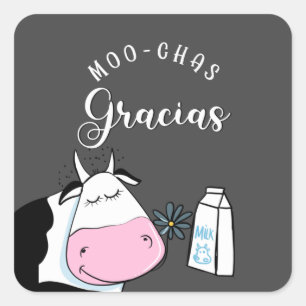 farmer gift Muchas gracias moo  Square Sticker