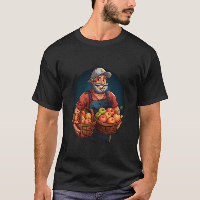 Farmer Harvest Vegetable Fruits Harvesting Farming T-Shirt (Front)