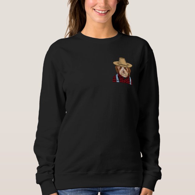 Farmer Havanese Farming Dog Pocket Sweatshirt (Front)