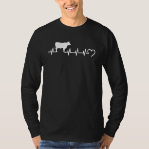 Farmer I Love My Cow Comical Rancher Pride Heartbe T-Shirt