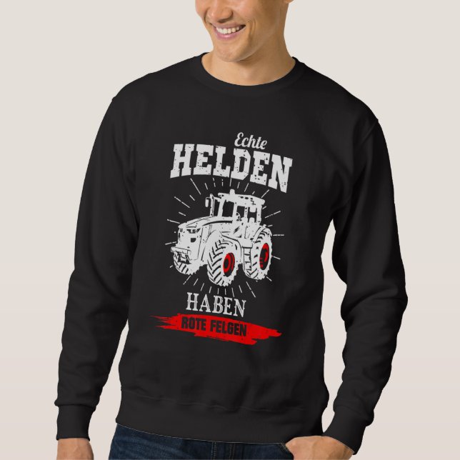Farmer  Idea Tractor Red Rims Farmer Sweatshirt (Front)