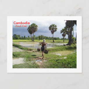 Farmer in his field at Preah Dak Postcard
