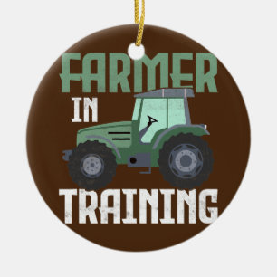 Farmer in Training Animal Farming Farm Cattle Ceramic Tree Decoration