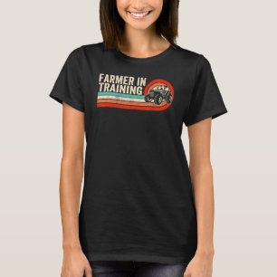 Farmer In Training Farming Retro Sunset Tractor  F T-Shirt