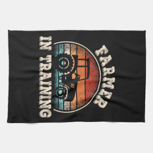 Farmer in Training Tractor Funny Farming Boys Girl Tea Towel