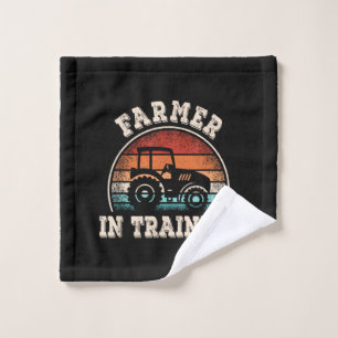 Farmer in Training Tractor Funny Farming Boys Girl Wash Cloth
