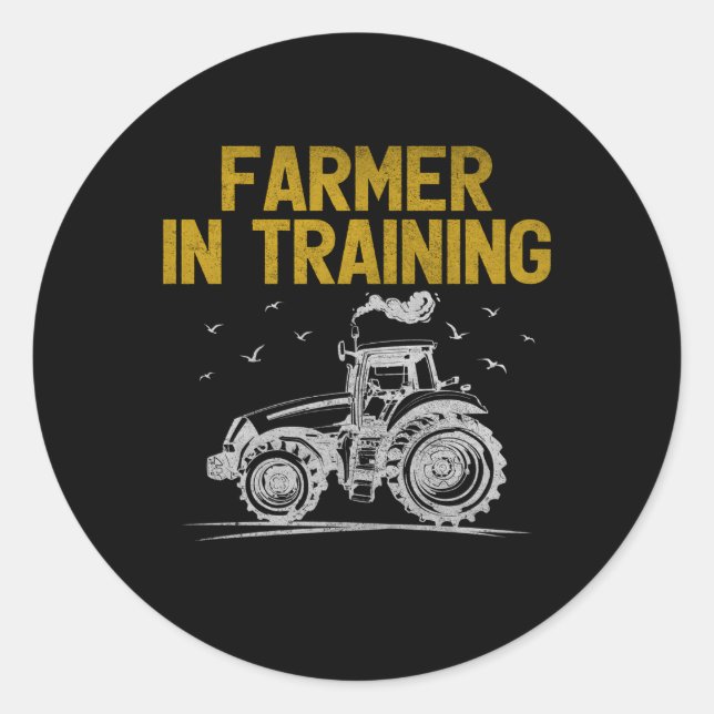 Farmer In Training Tractors Vehicles Farming Classic Round Sticker (Front)