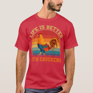 Farmer Life Is Better With Chickens Retro Vintage T-Shirt