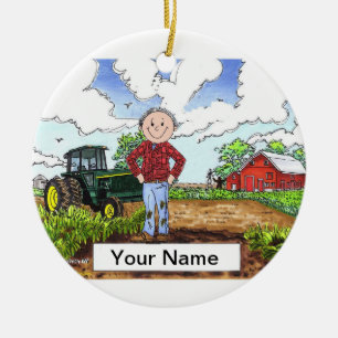 Farmer - Male Ceramic Tree Decoration