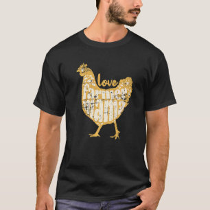 Farmer Mama Love Cute Chicken Farm Distressed T-Shirt