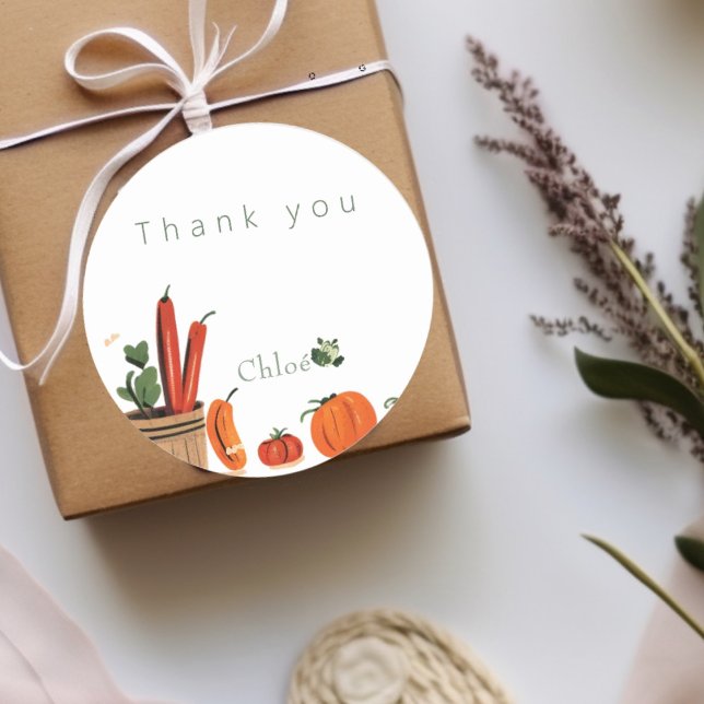  Farmer market baby shower  Classic Round Sticker (Creator Uploaded)