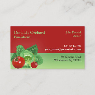 Farmer Market Grocery Business Card