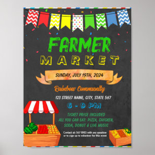 Farmer market school template poster