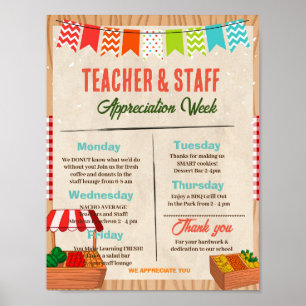Farmer market teacher appreciation week template poster
